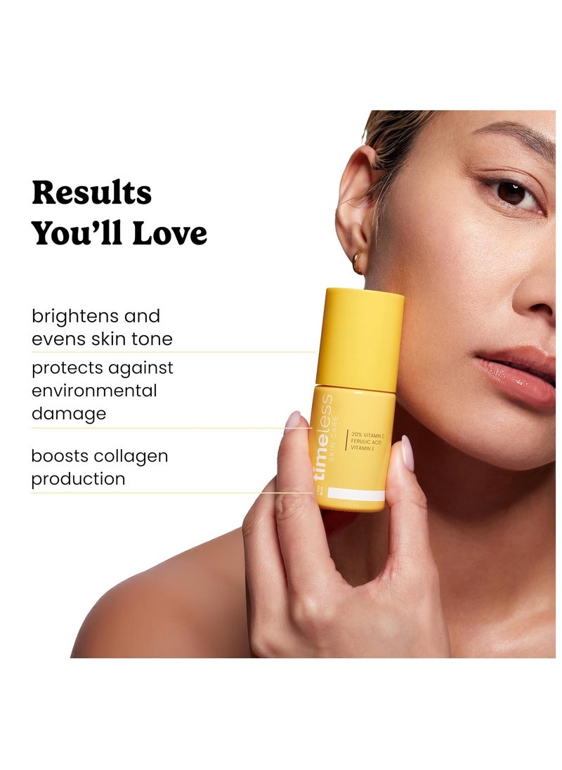 Timeless 20% Vitamin C + E + Ferulic Acid Serum Antioxidant Whitening Brightening Skincare 30ml