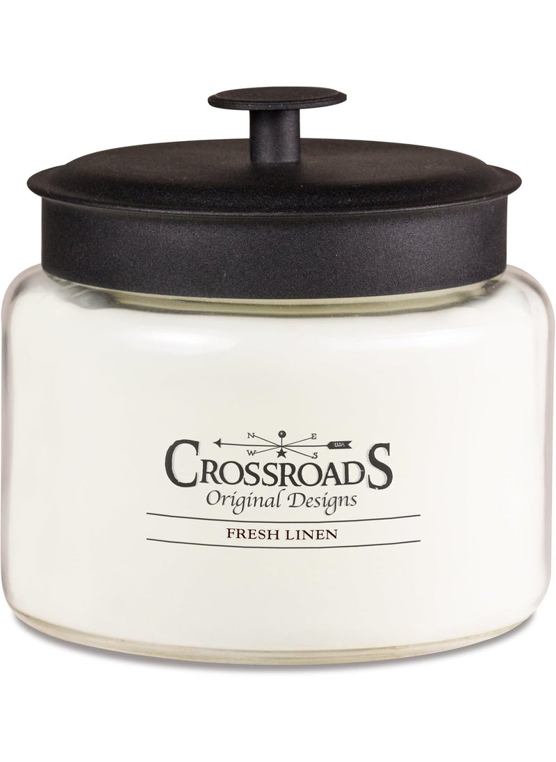 Crossroads Fresh Linen Scented 4-Wick Candle, 64 Ounce