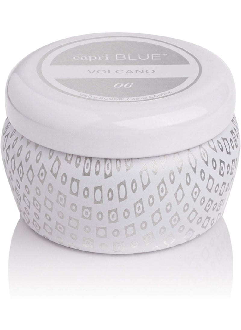 Capri Blue Volcano Scented Mini Tin Candle - Printed Mini Tin Jar Candle - Luxury Candles for Home Scented with Tropical Fruit & Sugared Citrus - Soy Candle Wax Blend - White Candle (3 oz)