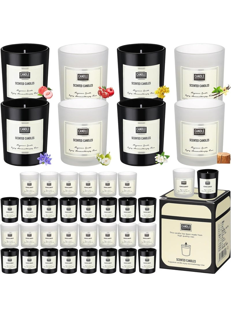 MTLEE 48 Pcs Scented Candles Bulk Thank You Gift Candles Set for Women Aromatherapy Soy Wax Jar Home Long Lasting for Employees Wedding Mother's Day Teacher Birthday Gift(Black, White)