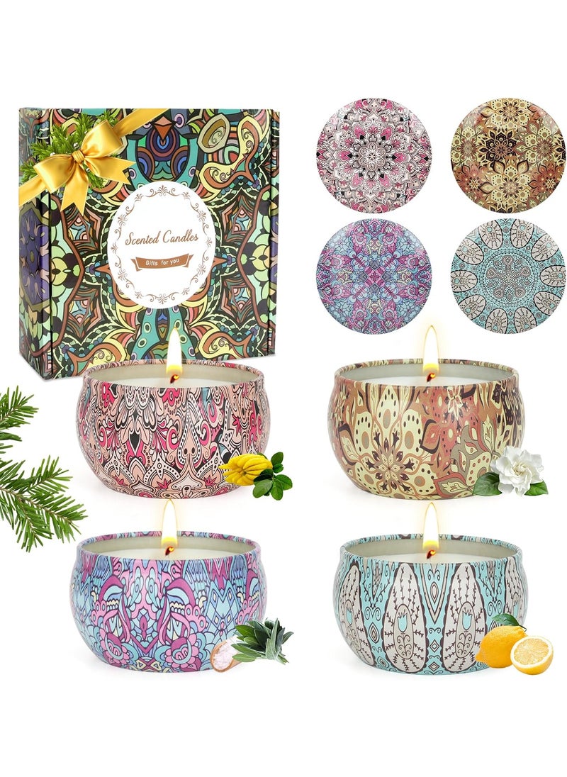 Scented Candles Gifts for Women 4 Pack Aromatherapy Candle Up to 90 Hours Home Scented Candles Set Soy Wax Candles for Christmas Day, Birthday, Mothers Day, Valentine's Day