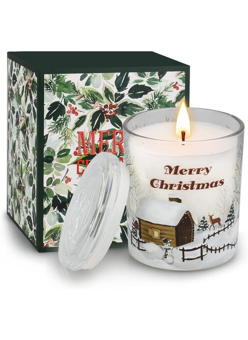 Christmas Candle, Christmas Gift for Women Large Jar Candle with Pine Tree Scent for Christmas Gift 11.3 oz Longlast 65-70 Hours Christmas Gifts for Mom Sister Grandma Friend Winter Candle