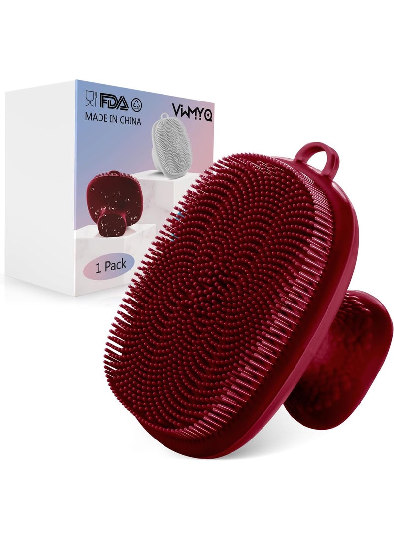 VWMYQ Silicone Face Scrubber for Men Facial Cleansing Brush Silicone Face Wash Brush Manual Waterproof Cleansing Skin Care Face Brushes for Cleansing and Exfoliating (red)