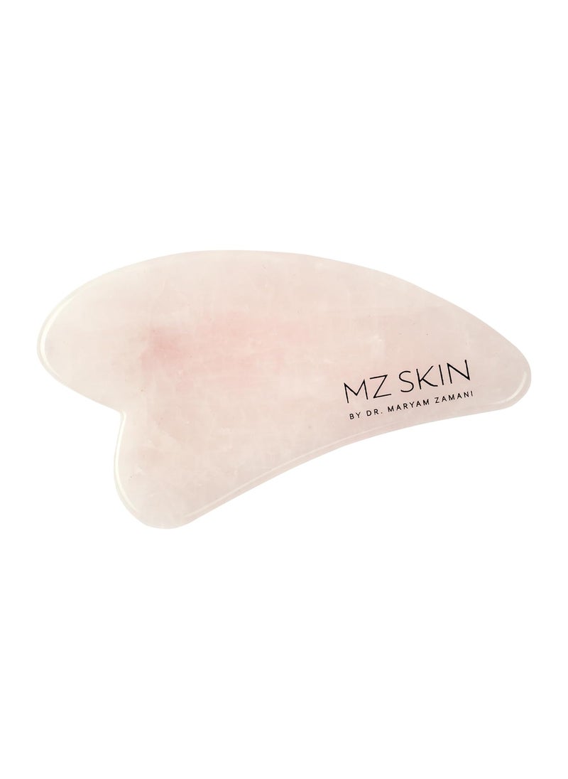 MZ SKIN Rose Quartz Gua Sha Tool, Facial Sculpting Massage Stone for Lymphatic Drainage and Circulation, Lift, Plump and Tone, 1-Unit