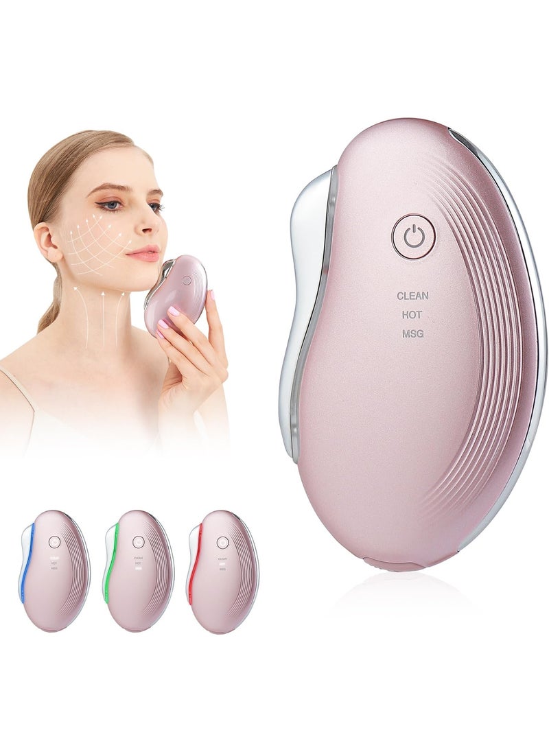 IeBilif Heat Electric Gua Sha Tool, Face Massager 4-in-1 Multiple Function Gua Sha Electric Massager for The Face and Neck