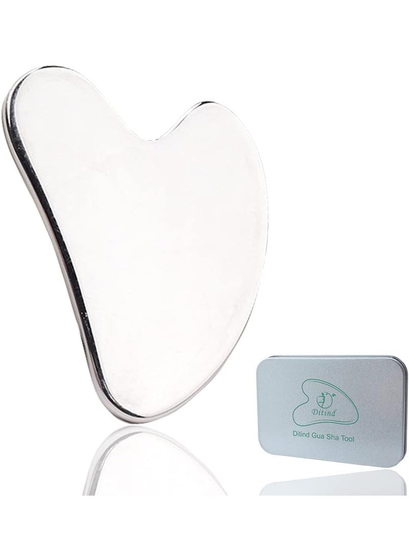 Ditind Gua Sha, Gua Sha Facial Tools, Stainless Steel Guasha Tool for Facial and Body SPA, Guasha Massage for Toxins Prevents Wrinkles and Body SPA Acupuncture Therapy