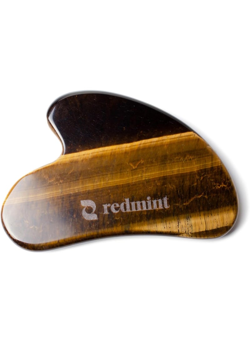 Redmint Tiger Eye Gua Sha Tool for Face | Rooted in Ancient TCM Wisdom | Rediscover Youthful Skin | Facial Massage Tools Face Stone Gua Sha to Reduce Puffiness