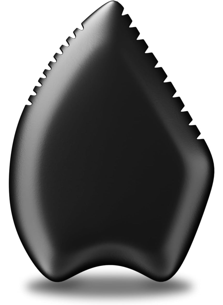 Gua Sha Facial Tool: Black Jade Stone Face Gua-Sha Tools, Natural Bian Stones Full Body Massage Tool for Neck/Shoulder/Back/Leg