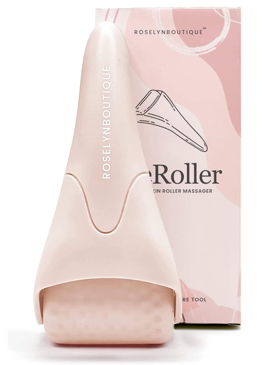 ROSELYNBOUTIQUE Ice Roller for Face Wrinkles Fine Lines Puffiness Stick Massager Facial Skin Care Tools Self Care Gifts for Men Women (Beige)