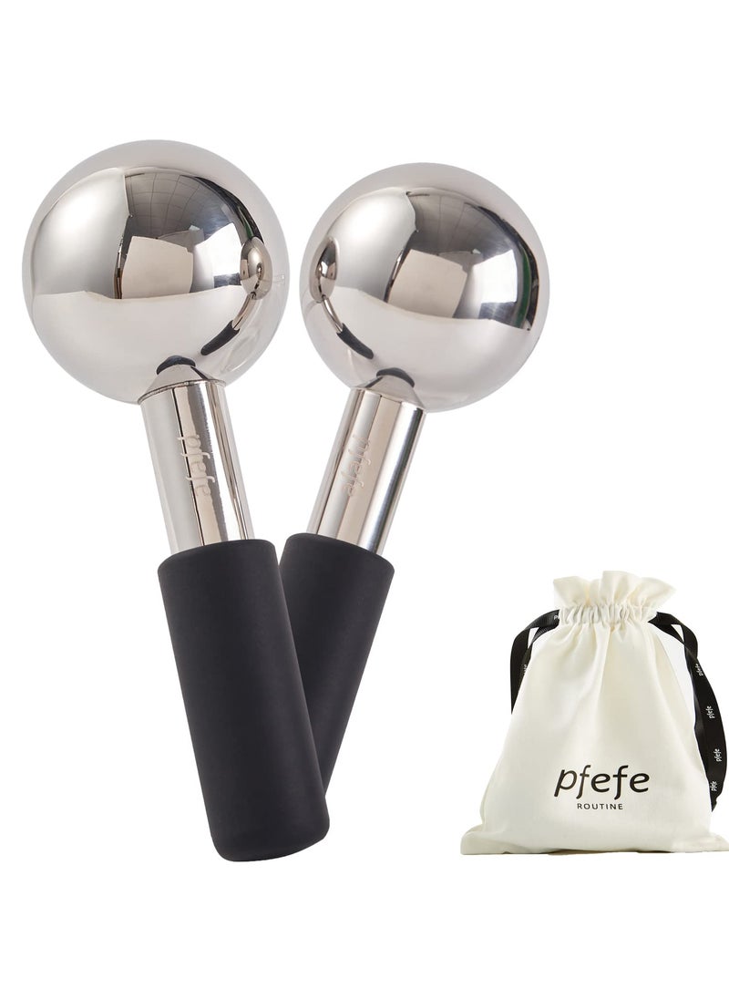 Ice Globes for Face & Eyes, Unbreakable Stainless Steel Cryo Sticks for Beauty Routines, Facials Cold Roller Cooling Globes for Puffiness, Wrinkles, Dark Circles, Headaches