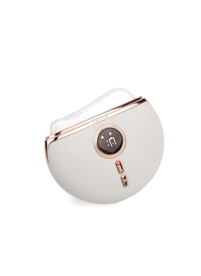 Aurora LED Gua Sha Device, Jade Stone Gua Sha Facial Tool with Heat and Vibration, Face Massager for Anti-Aging Wrinkles Puffiness Skin Rejuvenation and Toning (Aurora)