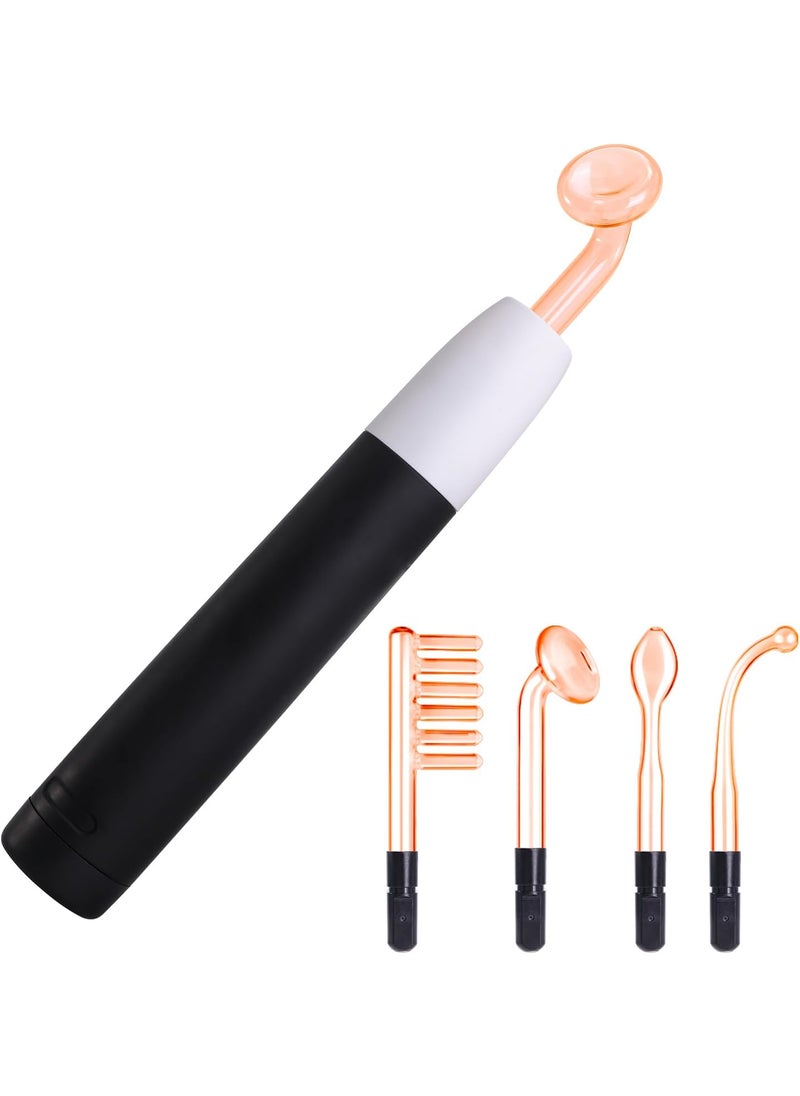 mcwdoit Rechargeable High F Rrequency Facial Wand, Portable Multi-Function Face Handheld Machine for All Skincare Needs- with 4 Tubes