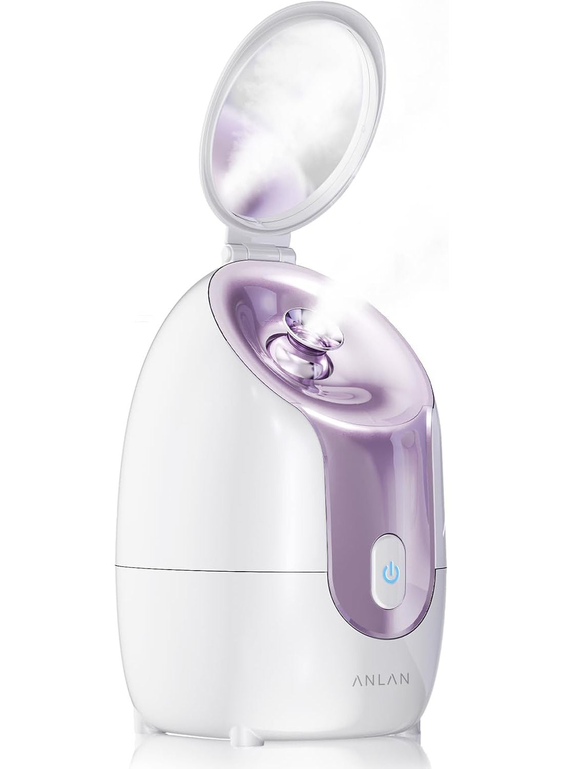Nano Ionic Facial Steamer with Makeup Mirror, Instant Mist in 30s, 7ml/Min High Mist Output, Built-in Adjustable Nozzle, 145ml Large Tank for 20 Minutes of Continuous Deep Cleaning & Blackhead Removal