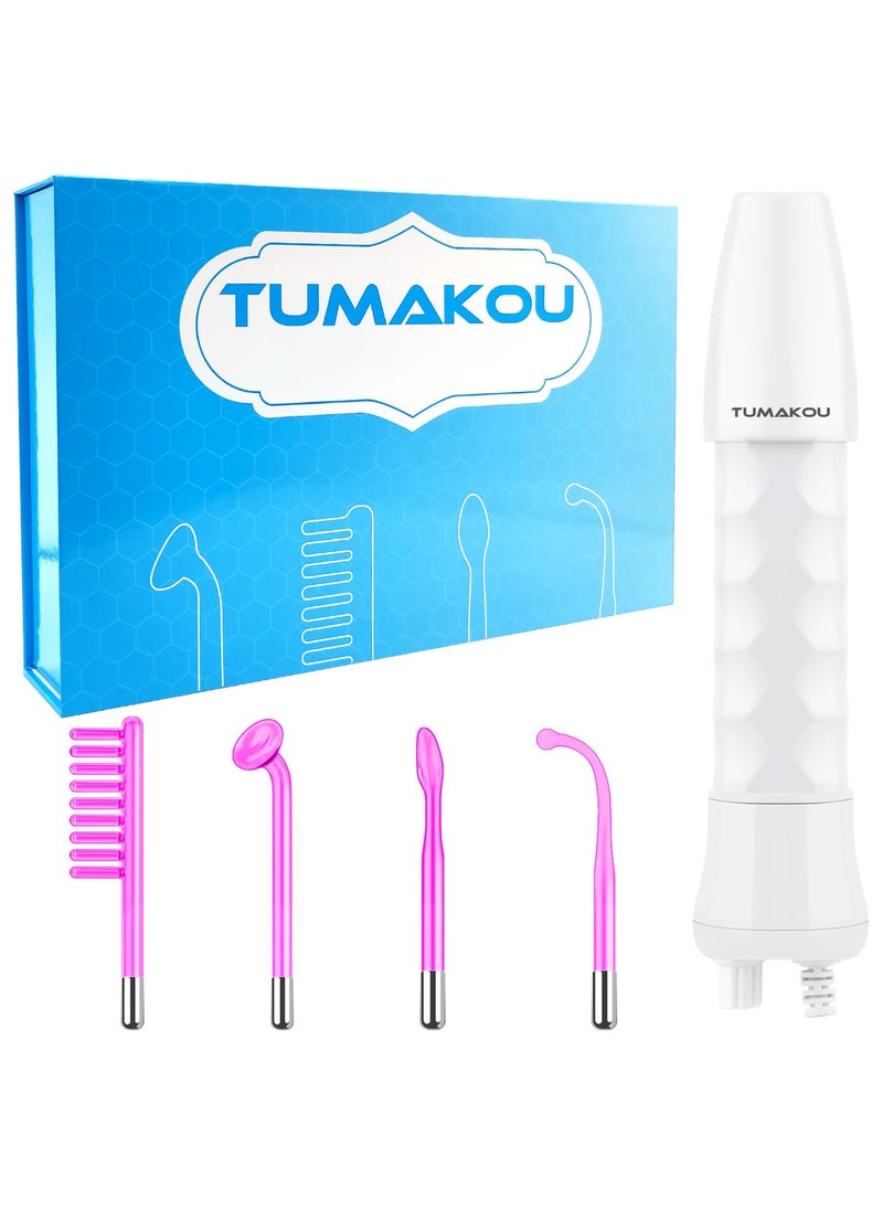 High Frequency Facial Wand - TUMAKOU Violet Portable Handheld High Frequency Facial Skin Machine Device for Face - with 4 Purple Tubes
