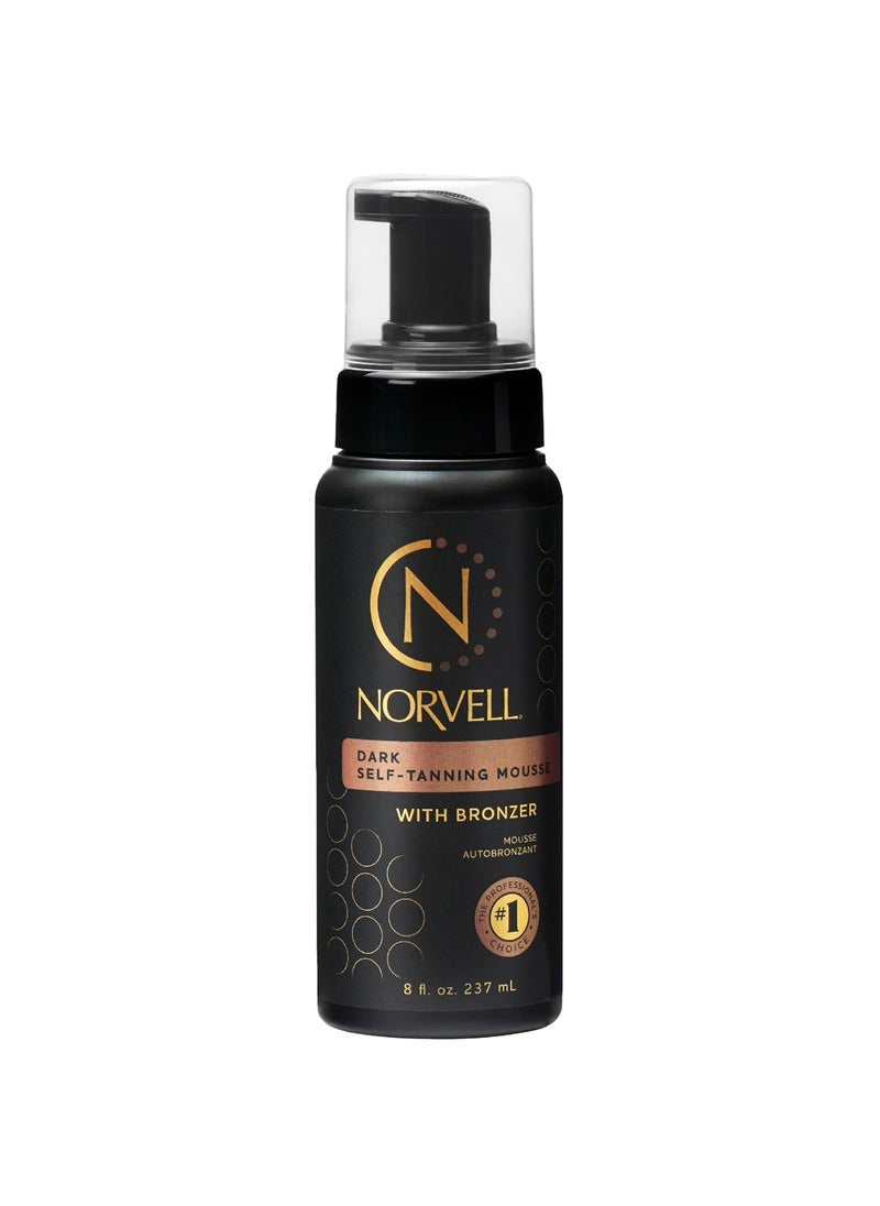 Norvell Sunless Self Tanner Mousse with Bronzer - Instant Natural Looking Bronzing Glow, 8 fl.oz.