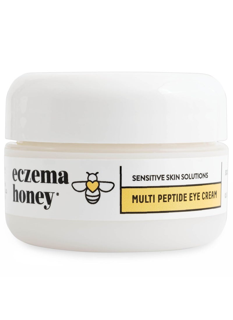 ECZEMA HONEY Multi Peptide Eye Cream - Anti Aging Eye Cream for Dark Circles & Puffiness - Facial Skin Care Products for Eczema, Dry & Sensitive Skin (0.5 Oz)