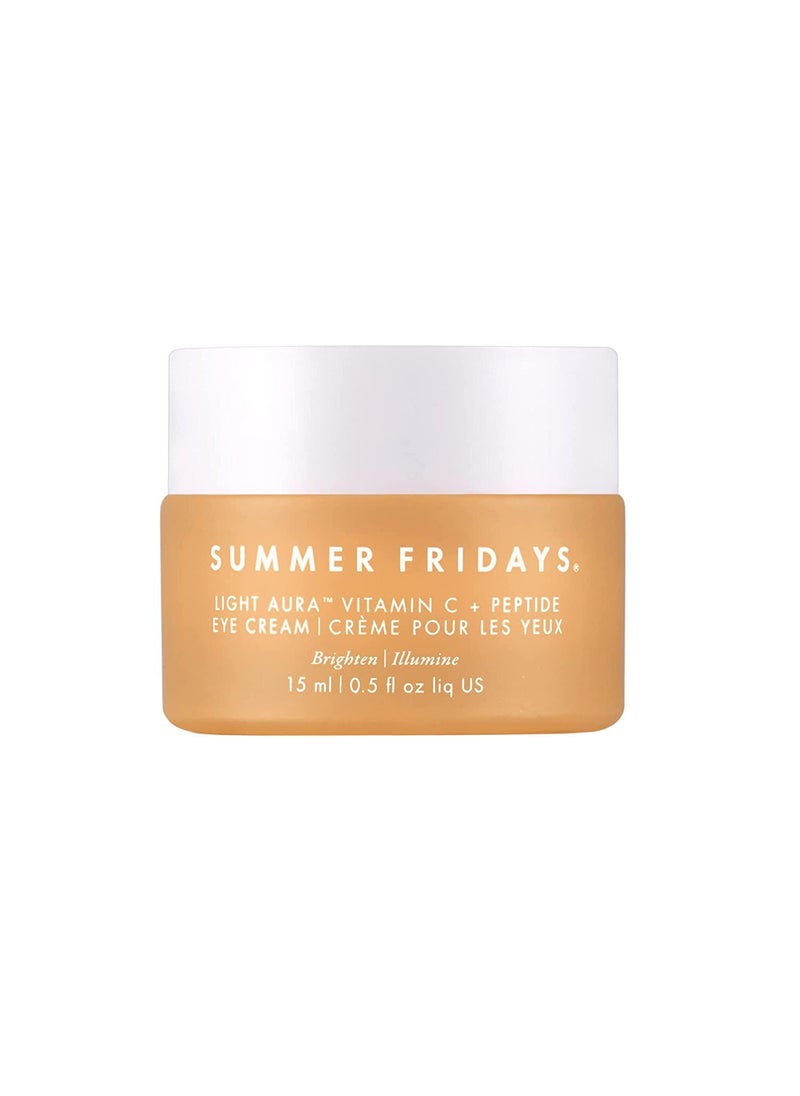 Summer Fridays Light Aura Vitamin C + Peptide Eye Cream - Brightening Under Eye Cream - Illuminating and Hydrating Eye Cream for an Illuminated Appearance (0.5 Fl Oz)
