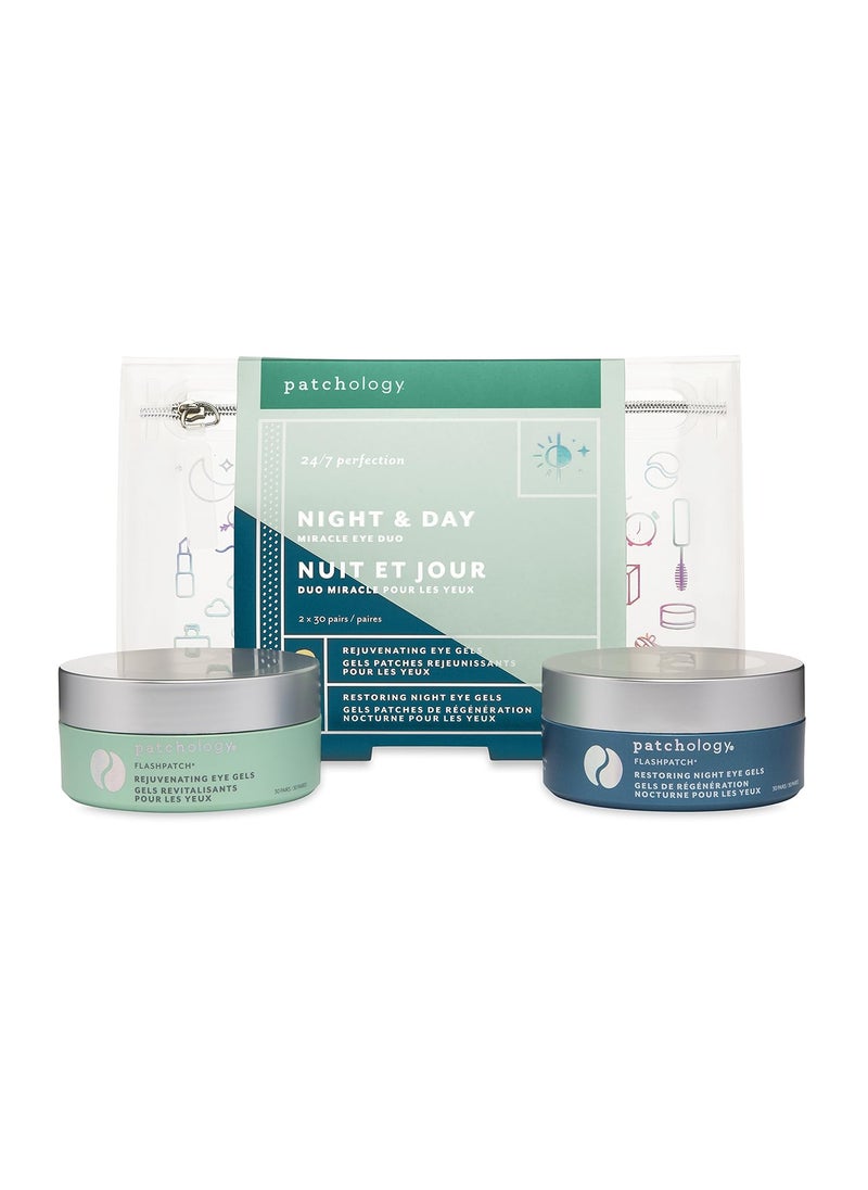 Patchology Night & Day Under Eye Patches (60 Pairs) - Eliminate Dark Circles, Puffy Eyes & Wrinkles - Premium Collagen & Retinol Masks for Brightening, Refreshing, Anti-Aging & Ultimate Hydration