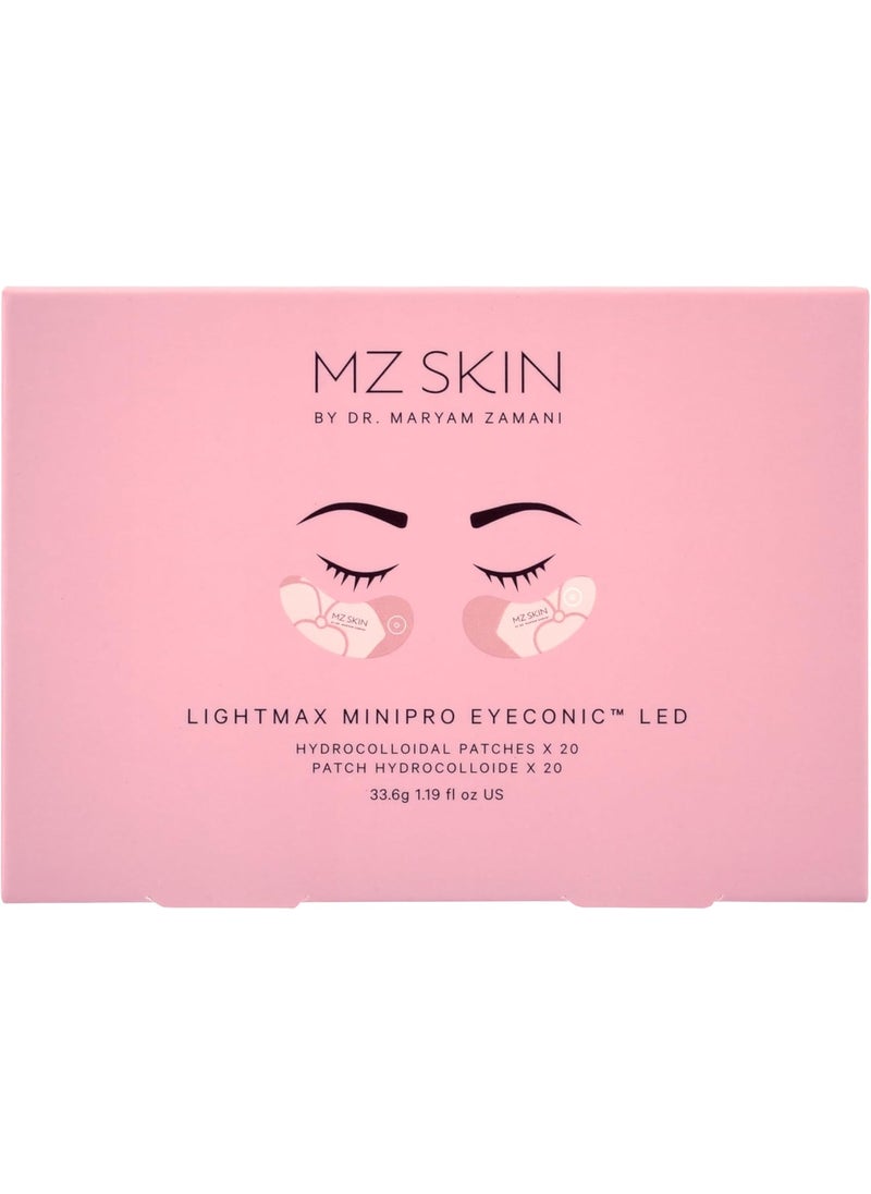 MZ Skin Lightmax Minipro Hydracollodial Patches, Collagen-Boosting LED Treatment Pads for Eye Area, Perfect for Puffiness, Fine Lines, Wrinkles & Dark Circles, Radiant Rejuvenated Eyes, 20 Pack Set