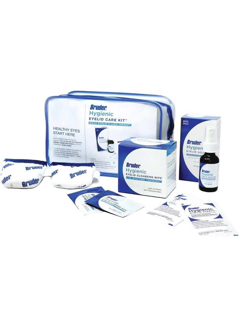 Bruder Hygienic Eyelid Care Kit l Eye Cleaning Kit l Moist Heat Eye Compress Mask l Eyelid Cleansing Wipe l Eyelid Spray l Sooth Eye Irritation, Dry Eyes, and Gland Dysfunction l Improve Eye Health
