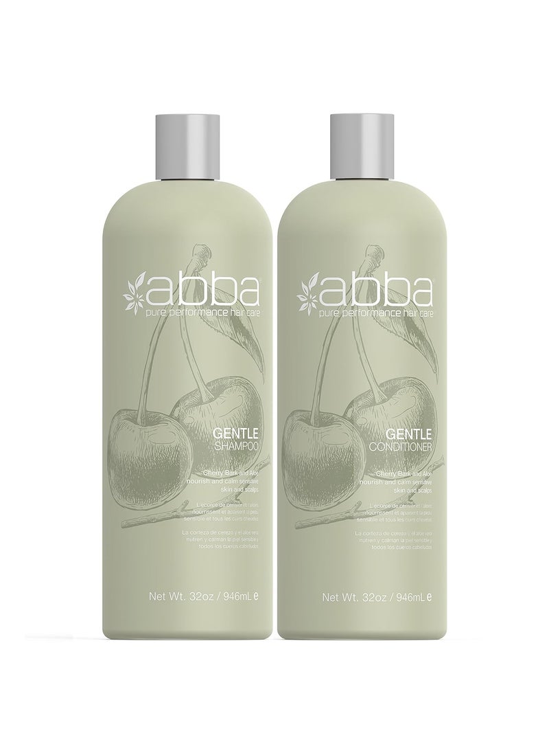 ABBA - Pure Gentle Shampoo & Conditioner Duo - Cherry Bark & Aloe, 32 fl oz Each
