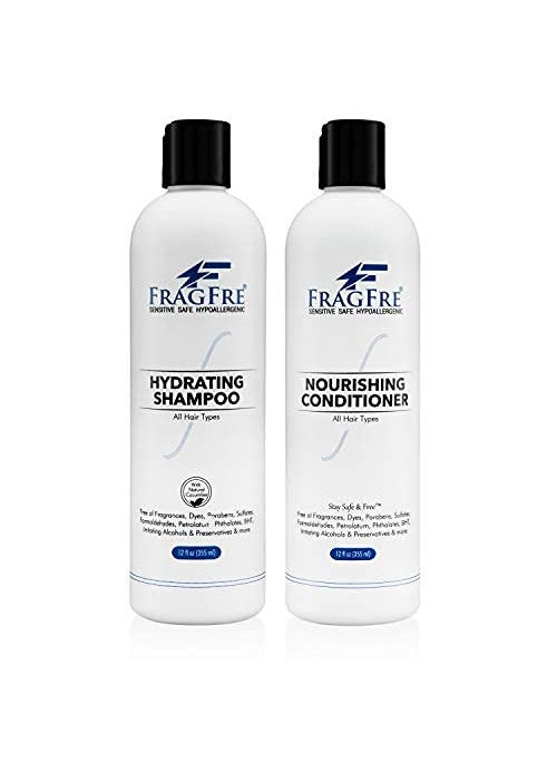 Hydrating Shampoo and Nourishing Conditioner 12 oz/ea (2-Pack Gift Set) - Sulfate Free, Gluten Free, Parabens Free, Color Safe, Hypoallergenic, Fragrance Free