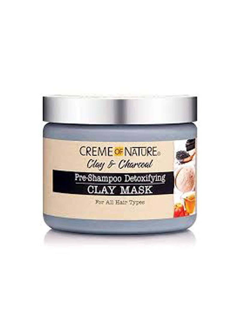 Creme of Nature Clay & Charcoal Pre-Shampoo Detoxifying Clay Mask For All Hair Types, 11.5 Fl Oz (Pack of 1)