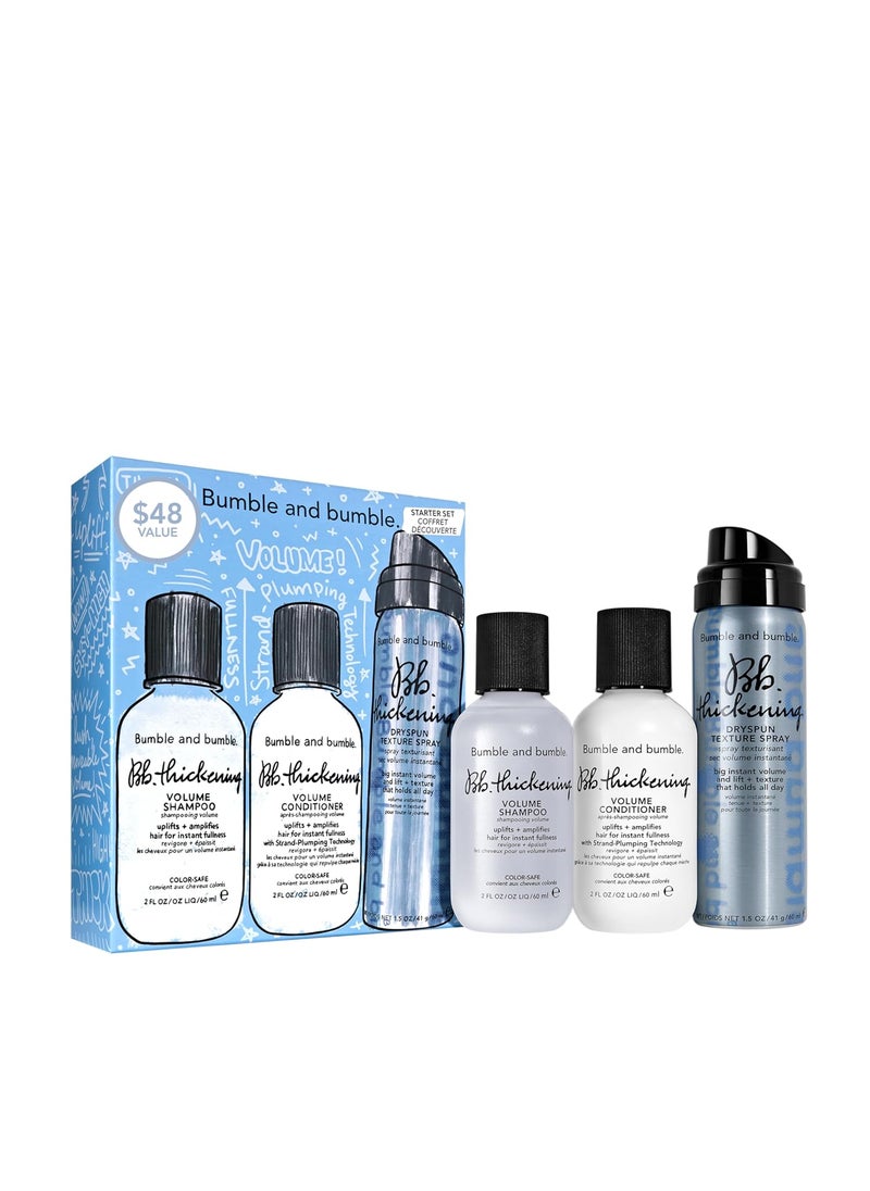 Bumble and bumble. Thickening Hair Volumizing Starter Set | Thickening Shampoo, Conditioner + Dryspun Texture Spray