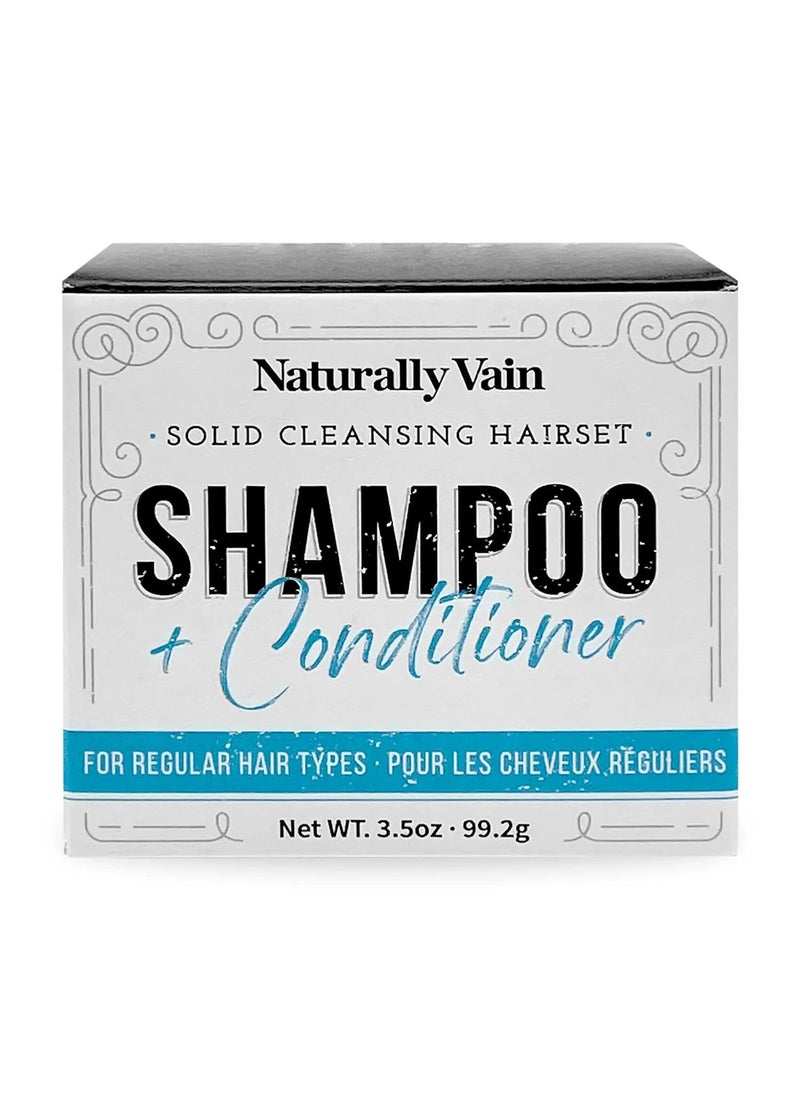 Shampoo & Conditioner Set, All-Hair types, Hair Soap, Shine, Handmade, Natural, Essential Oils, Shea Butter, Travel Soaps, Hair Gift Set, 2-Pack