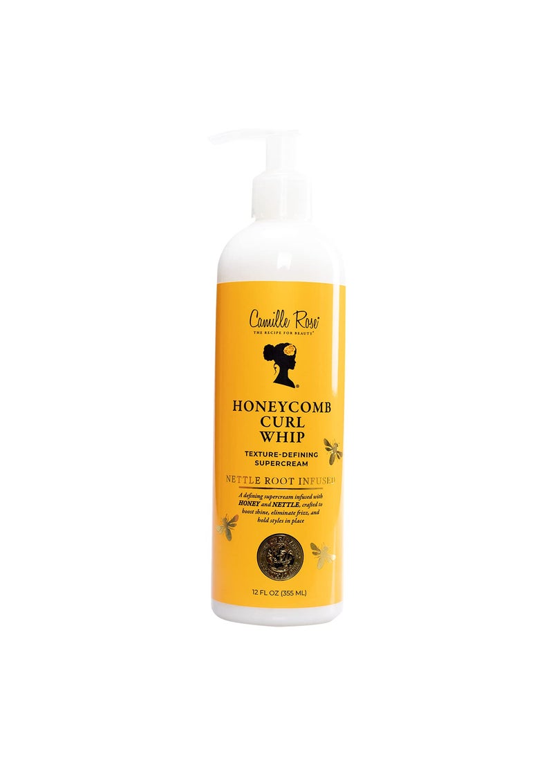 Camille Rose Honeycomb Curl Whip Texture-Defining Hair Styling Cream, with Honey and Nettle Root to Reduce Frizz, Nourish, and Add Shine, 12 fl oz