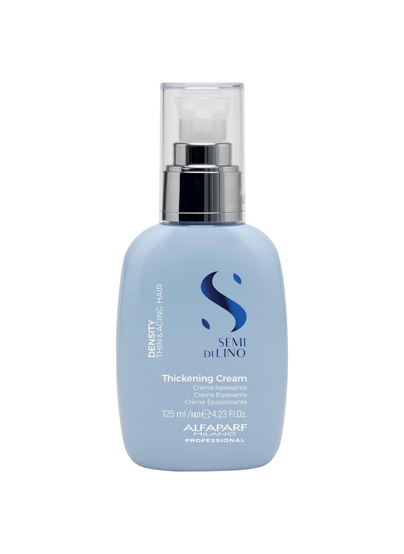 Alfaparf Milano Semi di Lino Density Hair Cream - Provides Thermal Protection for Hair - Increases Thickness & Vitality - Improves Volume with Filler Complex & Biodegradable Formula (4.23 Fl Oz)