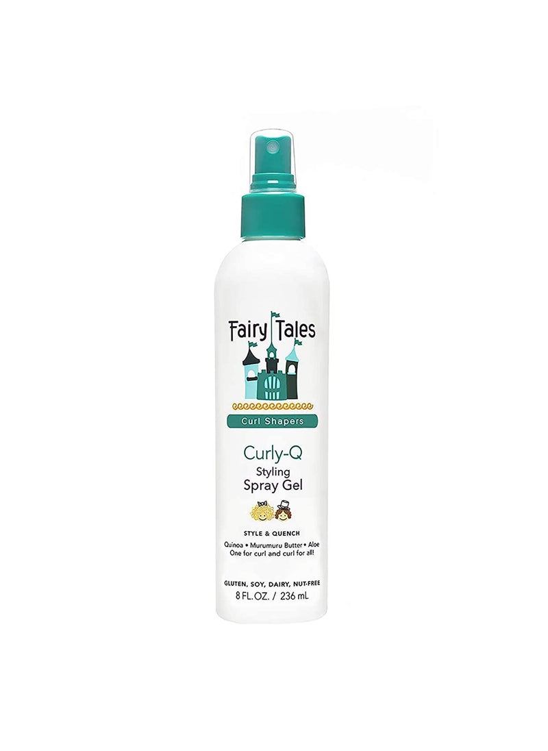 Fairy Tales Curly Q Kids Styling Spray Gel - 8 oz - Paraben , Sulfate , Gluten and Nut Free - Daily, for all Types of Curls Including Multi Cultural Hair