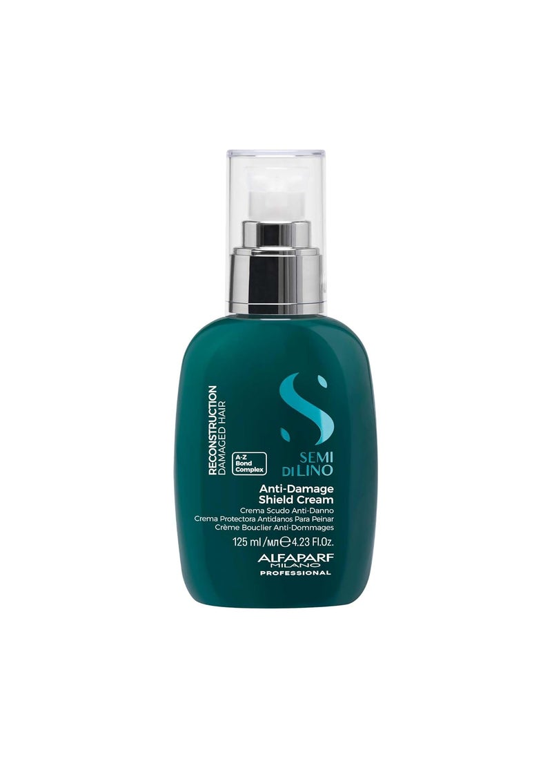 Alfaparf Milano Semi di Lino Reconstruction Reparative Anti-Damage Shield Hair Cream - Thermal Protection - For Medium to Thick Damaged Hair - Bond Complex - Vegan (4.23 oz)