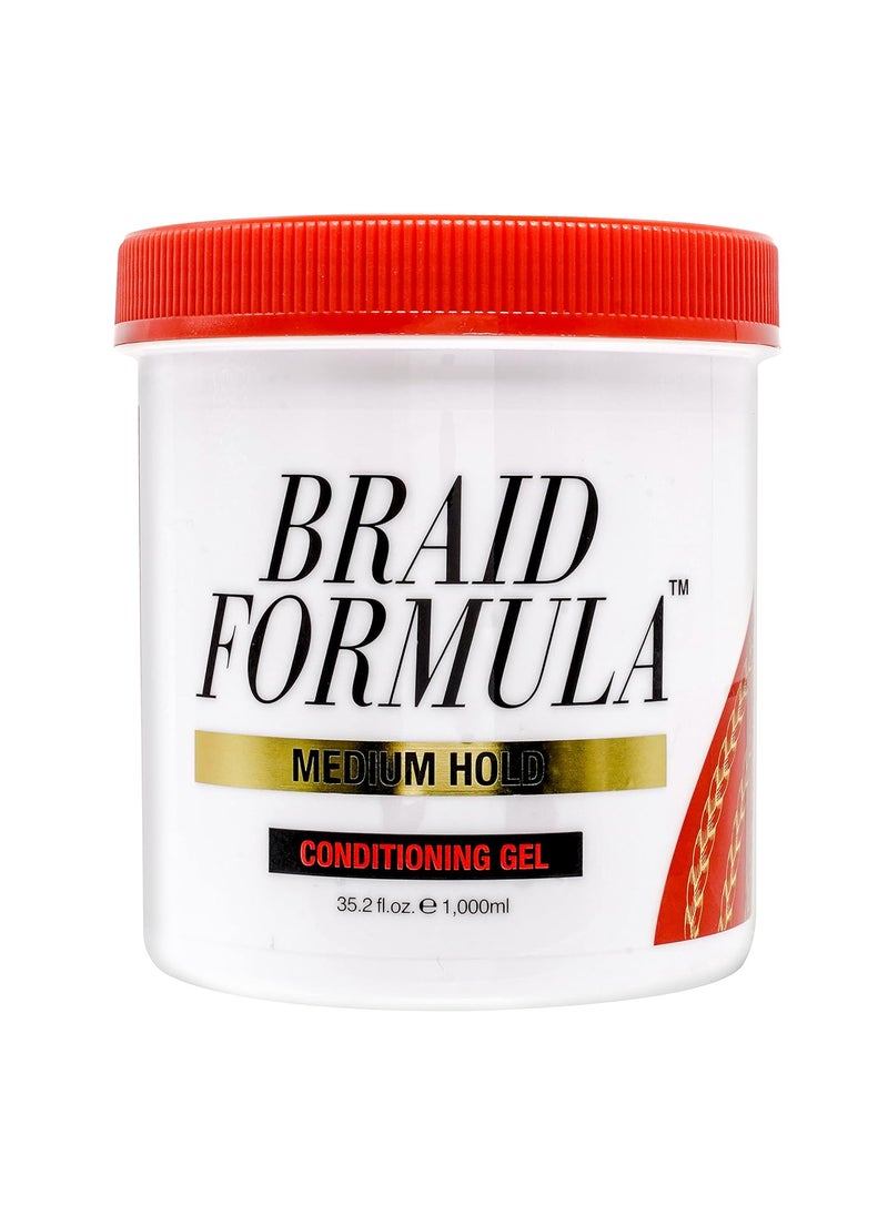 EBIN NEW YORK Braid Formula Conditioning Gel, Medium Hold, 35.2oz | Great for Braiding, Twisting, Edges, No Residue, No Flaking, Strong Hold, High Shine, Smoothing with Clean & Aloe Vera Scent
