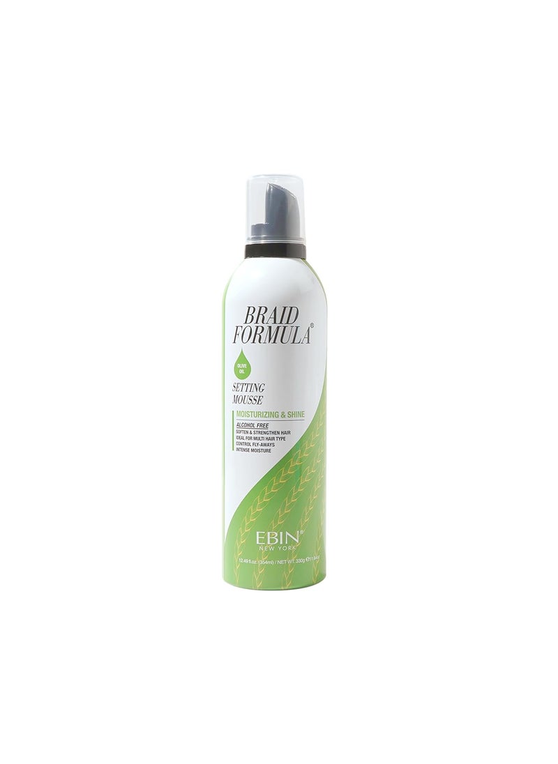 EBIN NEW YORK Braid Formula Setting Mousse (12.49 oz, Olive Oil)