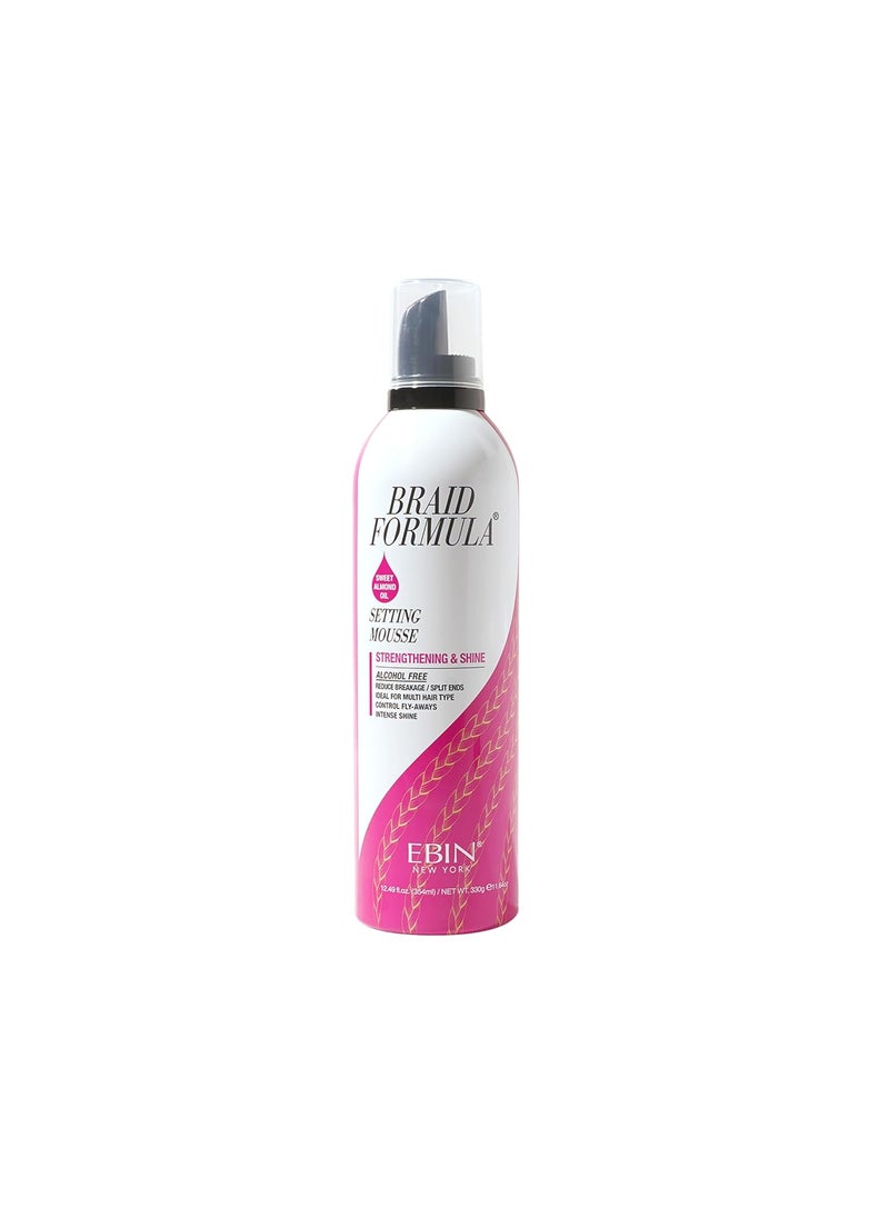 EBIN NEW YORK Braid Formula Setting Mousse (12.49 oz, Sweet Almond Oil)