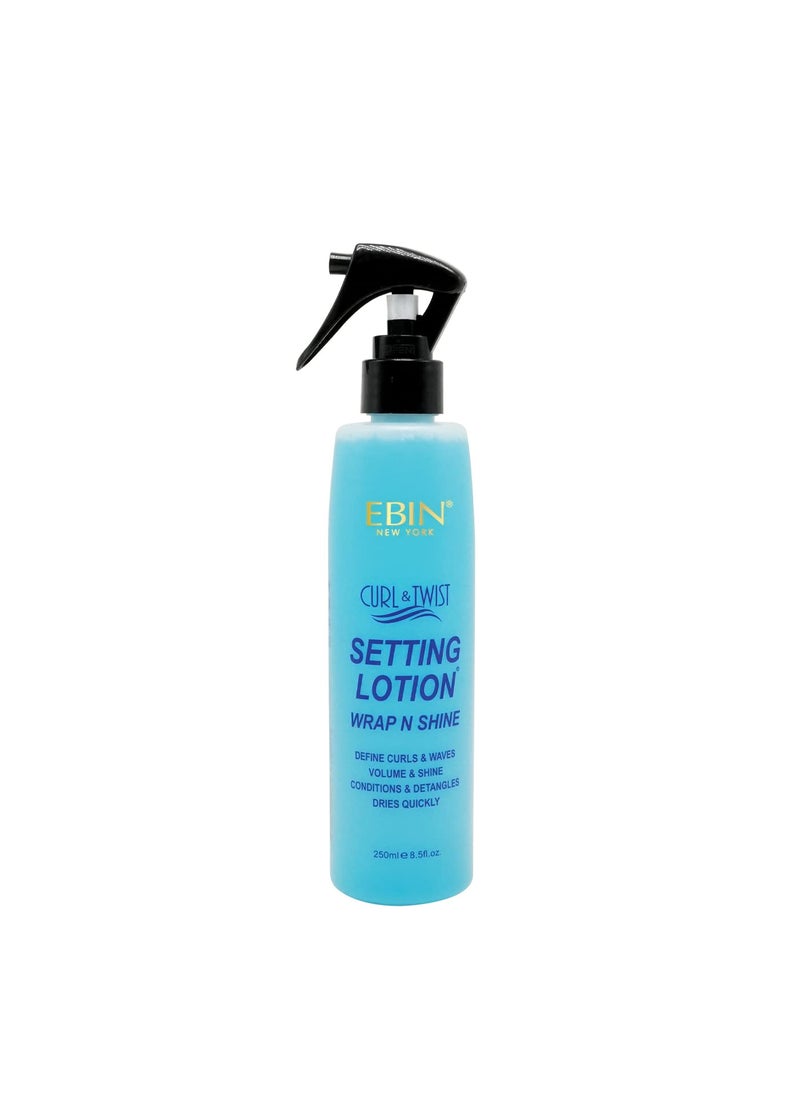 EBIN NEW YORK Curl & Twist Setting Lotion 8.5 oz/ 250ml | Moisturizing and Hydration, Smoothing with Natural High Shine, Defining Curls All Day Long