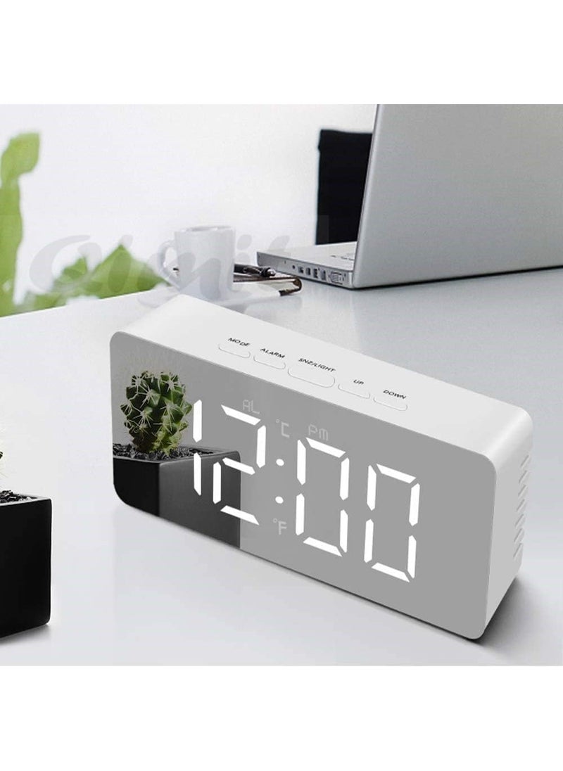 Redvant Digital Alarm Clock Table Clock for Students Home Office Corporate with Automatic Sensor Date TemperatureBlackPlastic 14W x 8H Centimeters
