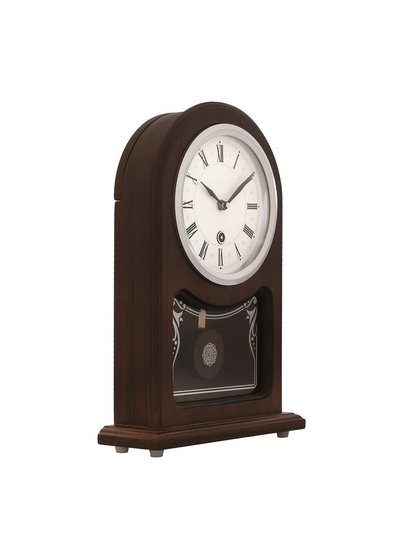 CHRONIKLE Decorative Vertical Wooden Analog Pendulum Home Decor Roman Figure TableDesk Clock with Sweep Movement Size 23 x 8 x 335 CM Weight 1240 grm Color Rosewood