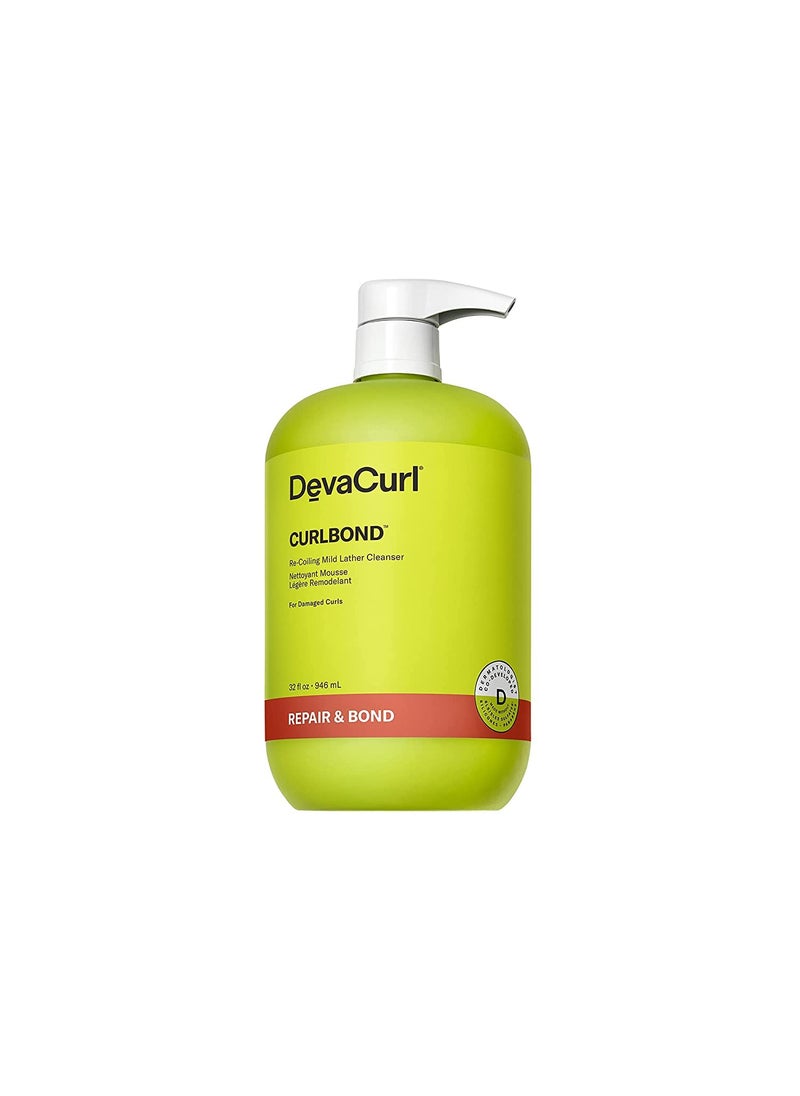 DevaCurl CurlBond Re-Coiling Mild Lather Cleanser | Reduces Frizz For Up to 48 Hours | Preserves Color Up to 30 Washes | Seals Split Ends