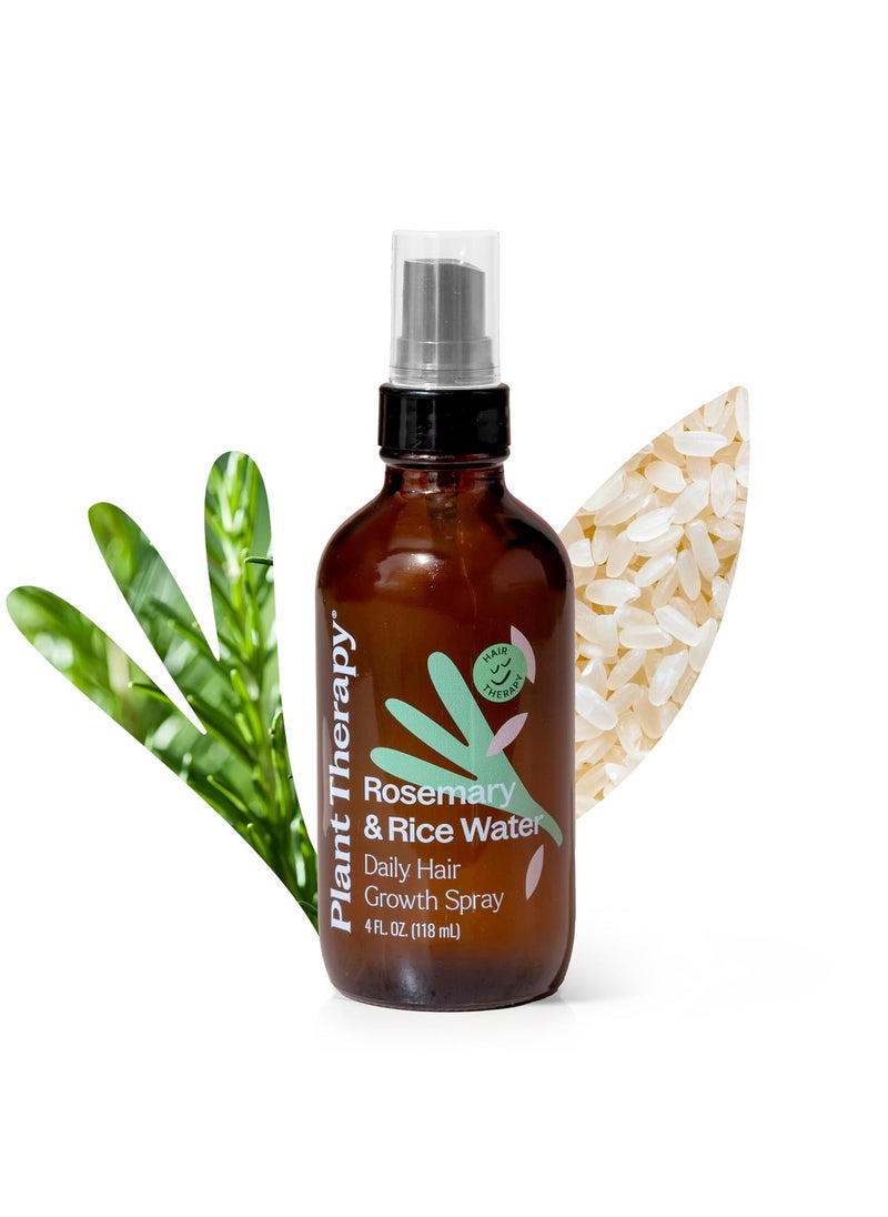 Plant Therapy Rosemary & Rice Water Spray 4 oz Daily Hair Growth Spray, Maximizes Natural Hair Growth, Boosts Strength & Elasticity, Adds Volume & Shine