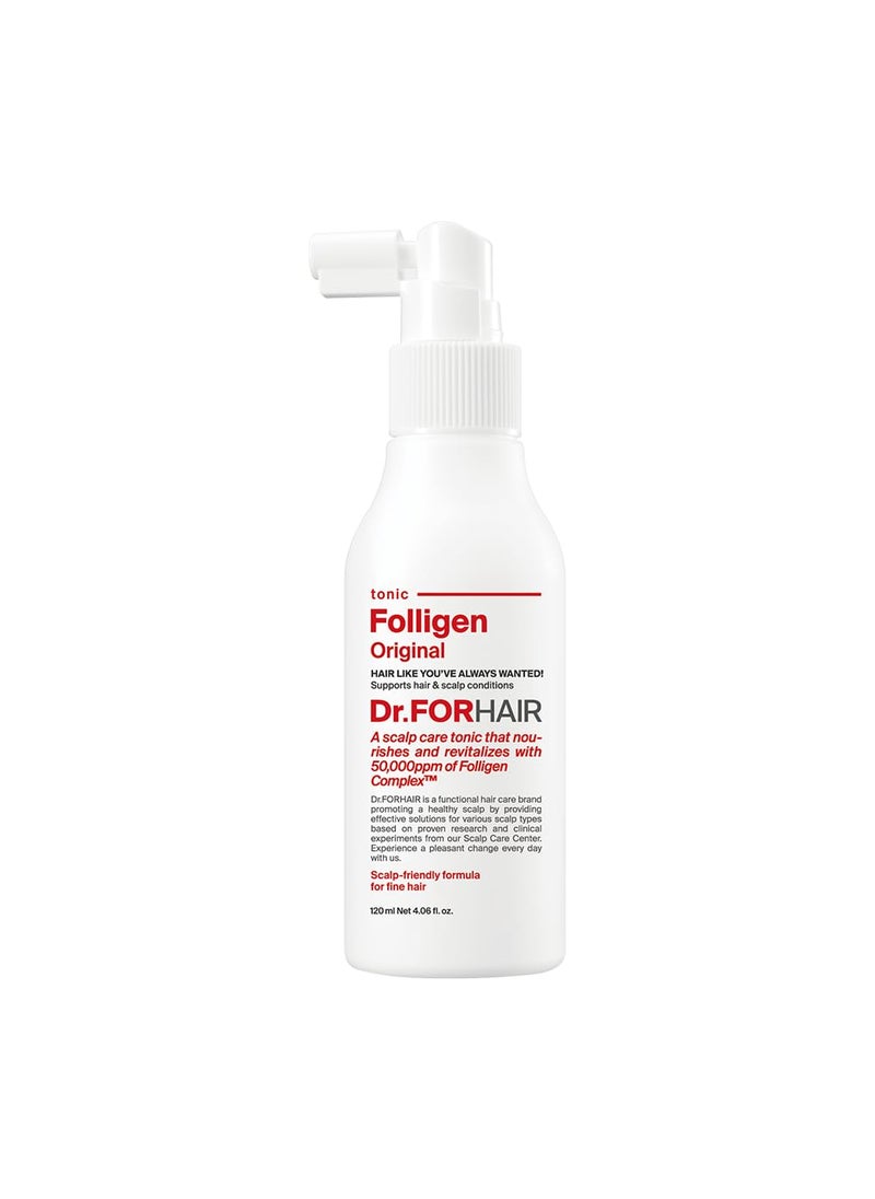 Dr.FORHAIR Folligen Original Tonic 4.06 fl oz 120 ml For Thinning Hair Care Spray Treatment Support Hair Growth Strength Thickening Root Enhancer