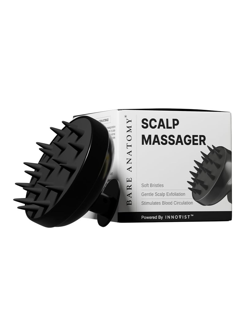 Bare Anatomy Hair Scalp Massager Brush for Men & Women | Soft Silicon Bristles for Scalp Exfoliation Treatment | Cleans Flake & Product Buildup | Stimulates Scalp Circulation | All Hair & Scalp Types