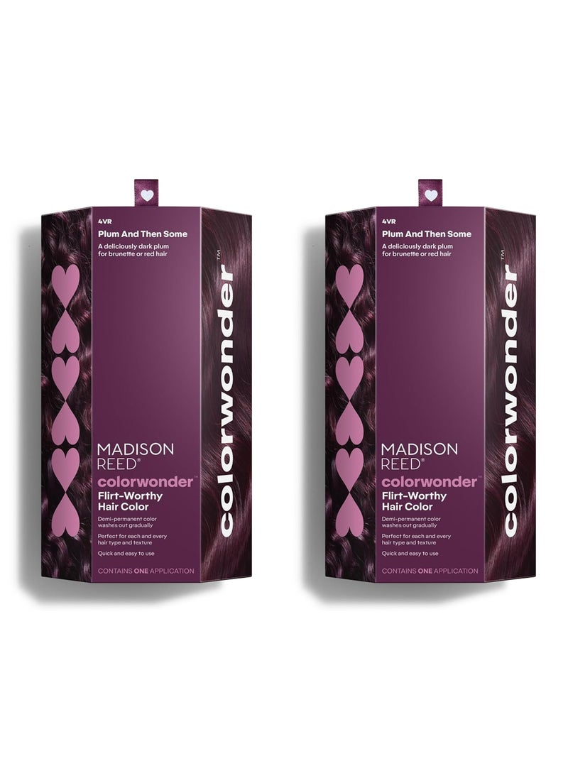 Madison Reed colorwonder Demi-Permanent Hair Color, Effortless At-Home Hair Dye, Ammonia-Free, Cruelty-Free, Plum And Then Some (4VR Darkest Plum), Pack of 2