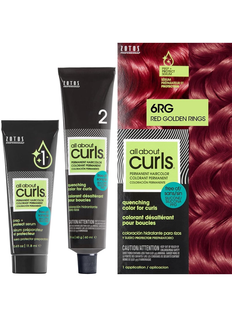 All About Curls Permanent Hair Color Dye For Curly Hair | 100% Gray Coverage | Nourished & Radiant Curls | Vibrant Shine & Color