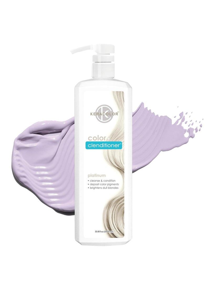 Keracolor Color + Clenditioner 3-in-1 Color-Depositing Conditioner, Gentle Cleansing Conditioner Infusing Semi-Permanent Hair Color, 9 Shades, 33.8 Fl Oz