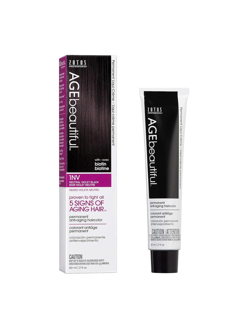AGE beautiful Permanent Hair Color Dye Liqui Creme | 100% Gray Coverage | Anti-Aging Haircolor | Biotin for Thicker, Fuller Hair | Professional Salon Coloring