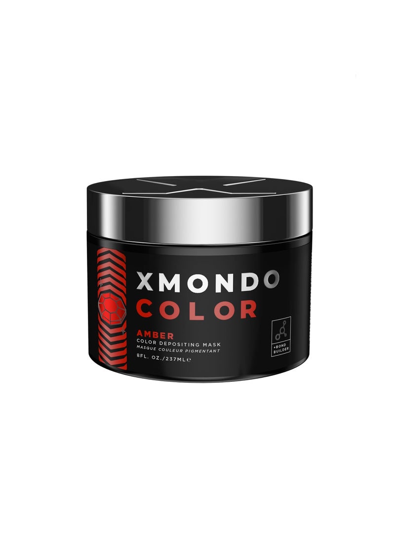 XMONDO Color Amber Depositing Mask & Semi-Permanent Red Hair Dye | Infused with Bond Booster Technology & Hyaluronic Acid for Nourishment, Revitalization & Repair, Vegan Formula, 8 Fl Oz 1-Pack