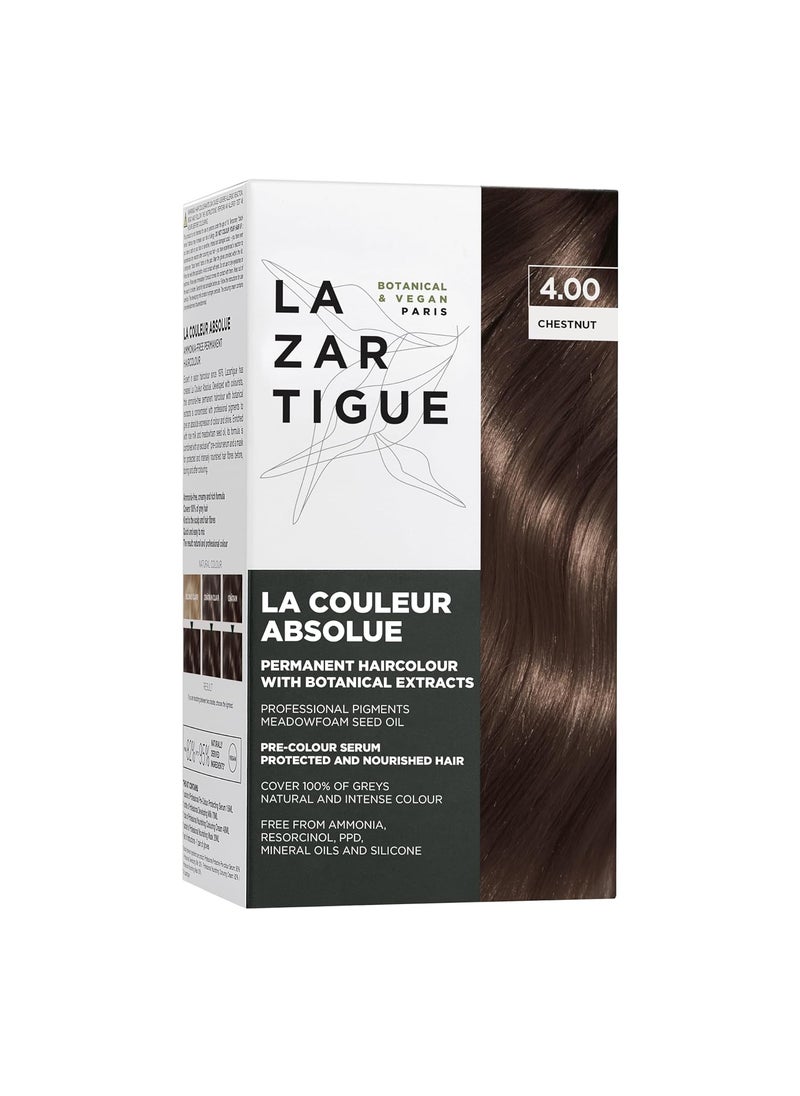 Lazartigue La Couleur Absolue 1.00 Intense Black - Permanent Haircolour with Botanical Extracts - Nourishing Color and Shine - Free From Ammonia, PPD, Resorcinol, Mineral Oils and Silicone - Vegan