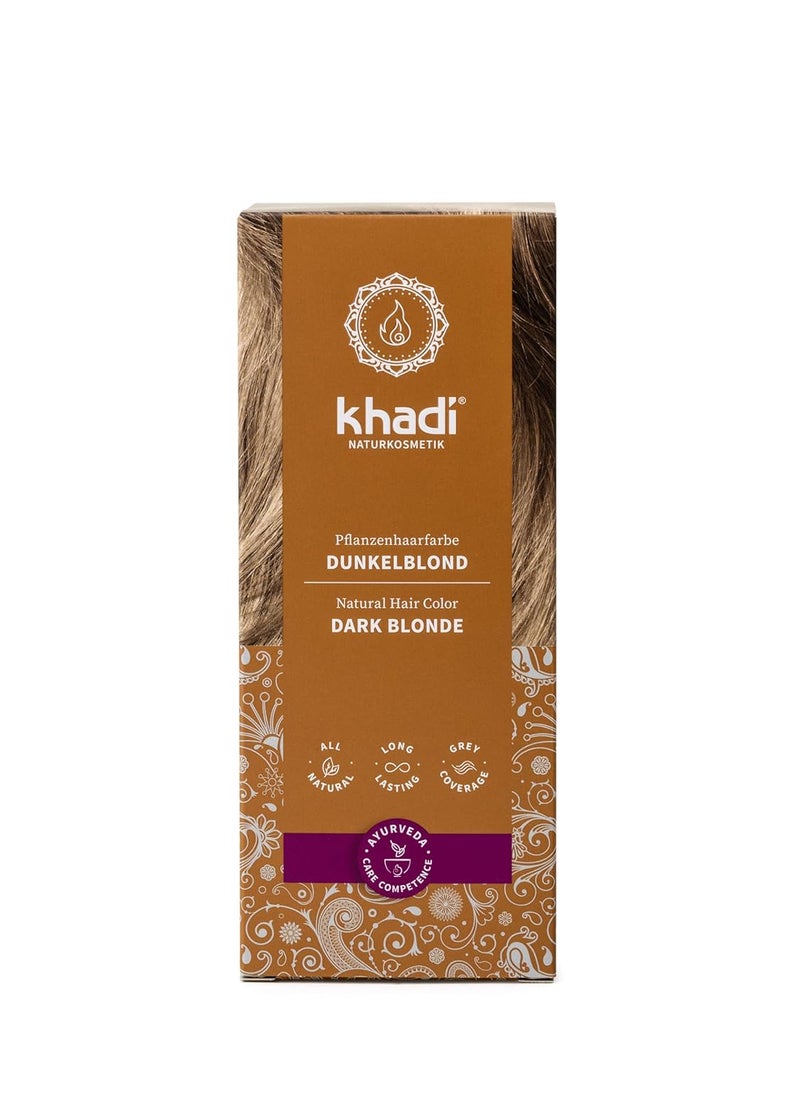 khadi Ayurvedic Natural Hair Color, 100% herbal, vegan, PPD & chemical free, certified natural cosmetics for healthy hair (DARK BLONDE, 1 Pack (1 x 3.5oz))